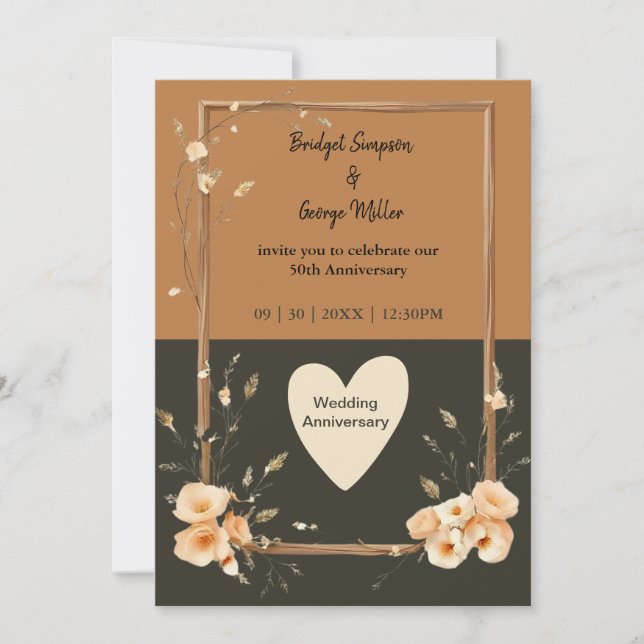 Rustic Earthy Blommigt Harmony Bröllop (Framsida)