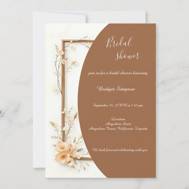 Rustic Earthy Blommigt Harmony möhippa Inbjudningar (Framsida)