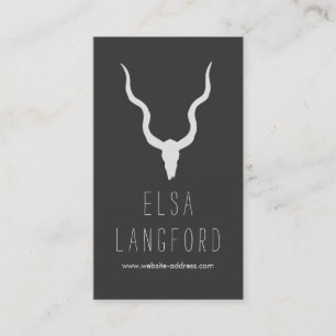 Rustic Earthy Bohemian Antlers Mörk Grått Visitkort