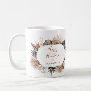 Rustic Earthy Family Namn Helgdag Kaffemugg