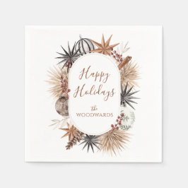 Rustic Earthy Helgdag Cocktail Napkin Pappersservett