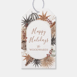 Rustic Earthy Helgdag Presentetikett