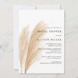 Rustic Earthy Neutralt Boho Pampas Möhippa I Inbjudningar