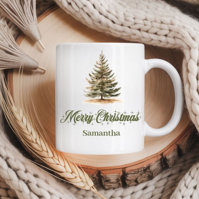Rustic earthy Scandinavian art custom name Xmas Kaffemugg (Rustic earthy Scandinavian art custom name christmas mug

)