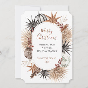 Rustic Earthy Torch Botanicals God jul Julkort