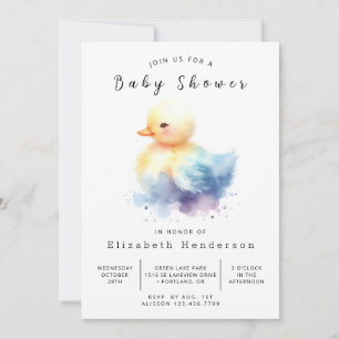 Rustic Editable Anka Baby Shower Inbjudningar