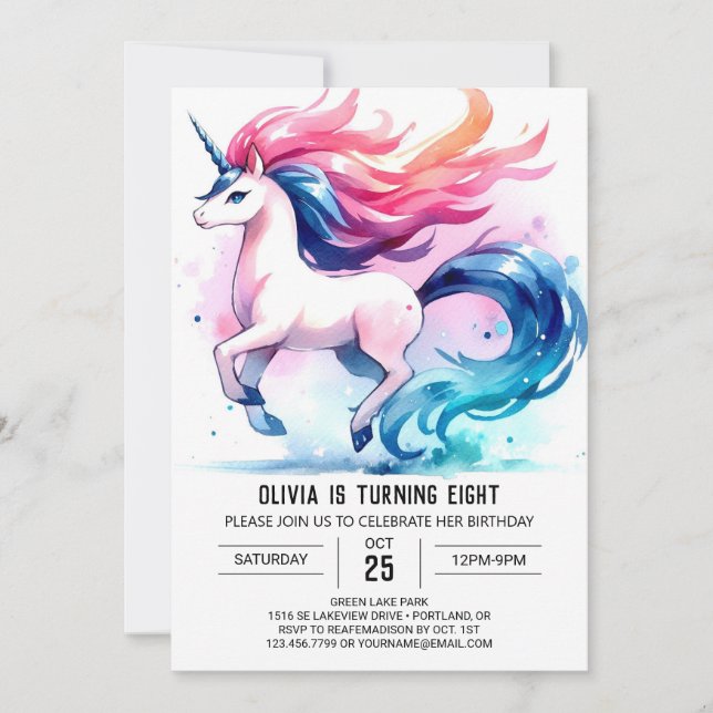 Rustic Editable Horse Birthday Inbjudningar (Framsida)