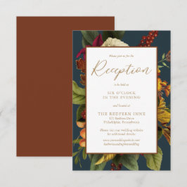 Rustic Elegance Blommigt Bouquet Wedding Reception Tilläggskort