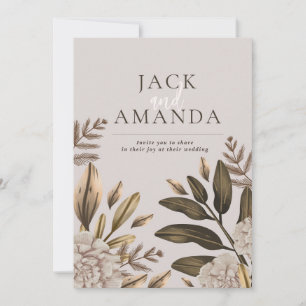 Rustic Elegance Blommigt Classic Wedding-inbjudnin Inbjudningar