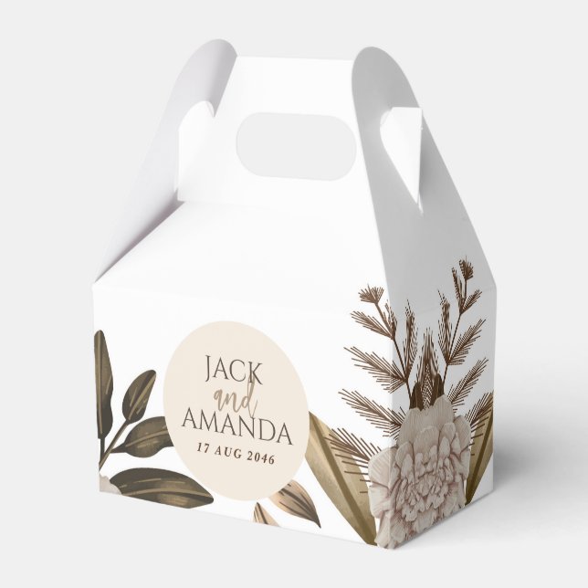 Rustic Elegance Blommigt Wedding Favor Box Presentaskar (Framsidan Sidan)