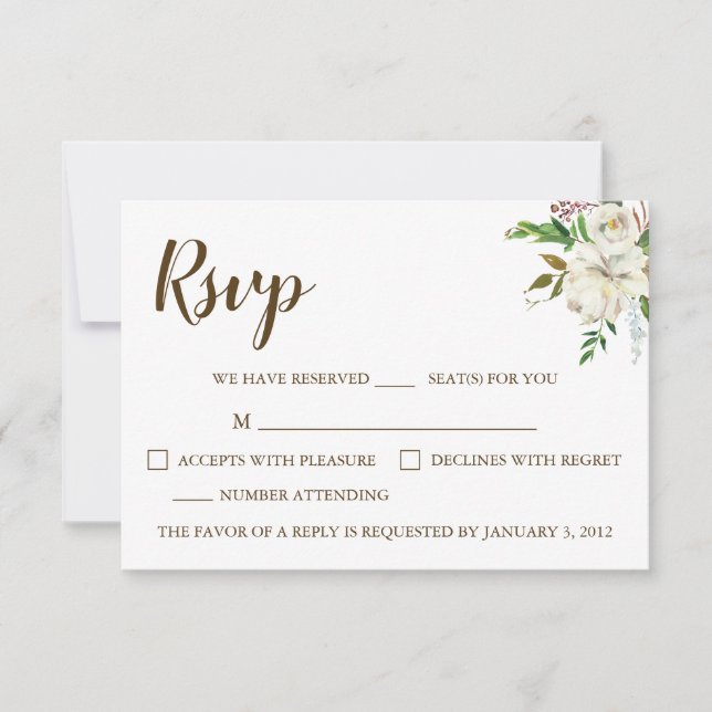 Rustic Elegance Bröllop OSA Card (Framsida)