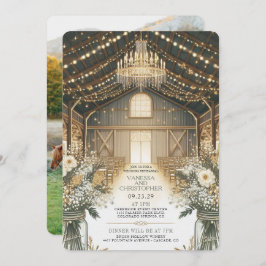 Rustic Elegance Bröllop Rehearsal Inbjudningar