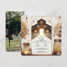 Rustic Elegance Bröllop Rehearsal Inbjudningar