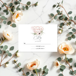 Rustic Elegance Bronze Geometric Diamond Bröllop OSA Kort