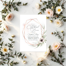 Rustic Elegance Bronze Geometric Rehearsal Middag Inbjudningar