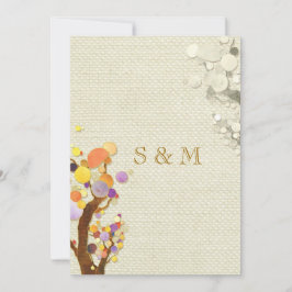 Rustic Elegance Burlap Träd Bröllop Inbjudningar