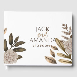 Rustic Elegance Chic Blommigt Bröllop Guestbook Gästböcker