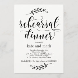 Rustic Elegance EDITABLE FÄRG Rehearsal Middag Inbjudningar