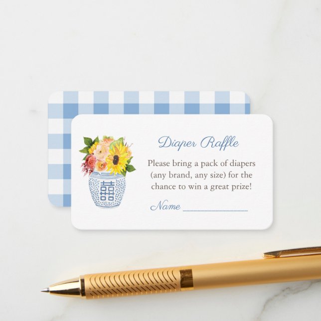 Rustic Elegance Fall Baby Shower Diaper Raffle Tilläggskort (Fram/Back In Situ)