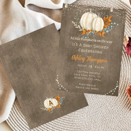 Rustic Elegance Fall Pumpkin Baby Shower Inbjudningar