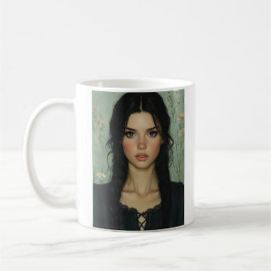 Rustic Elegance - Freckled Beauty Porträtt Art Kaffemugg