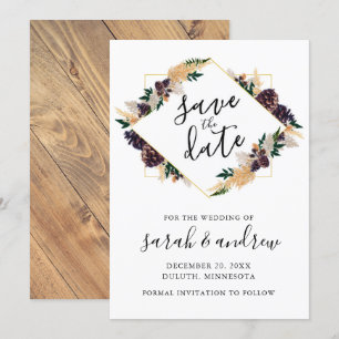 Rustic Elegance Gräs Cone Greenery Spara datumet
