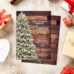 Rustic Elegance Julgran jul Party Inbjudningar