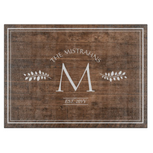 Rustic Elegance Monogram Faux Wood