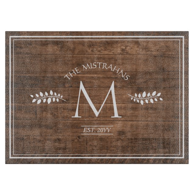 Rustic Elegance Monogram Faux Wood (Framsidan)