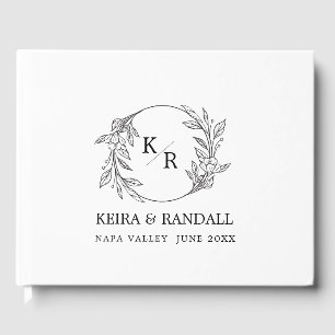 Rustic Elegance: Natural Blommigt and Typography W Gästböcker