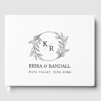 Rustic Elegance: Natural Blommigt and Typography W Gästböcker