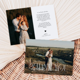 Rustic Elegance Photo Bröllop Tack Kort