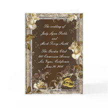 Rustic Elegance Vit Ros Programkort