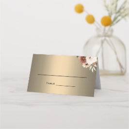 Rustic Elegance Wildfowers på Guld Bröllop Placeringskort