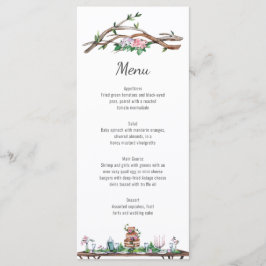 Rustic Elegance Woodland Bröllop Menu Meny