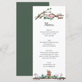 Rustic Elegance Woodland Bröllop Menu Meny