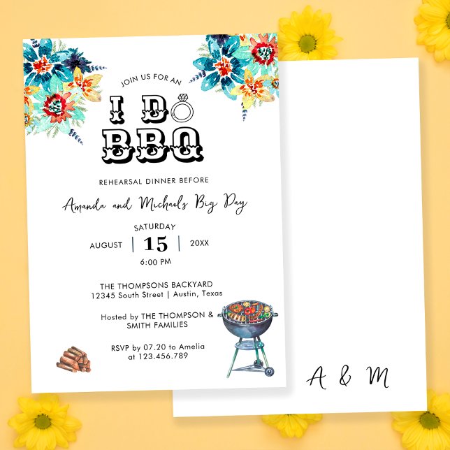 Rustic Elegant Backyard I Do BBQ Rehearsal Dinner Inbjudningar (Skapare uppladdad)