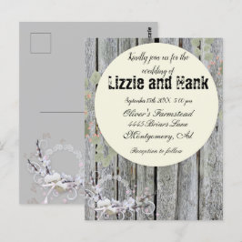 Rustic Elegant Blommigt Bröllop Vykort