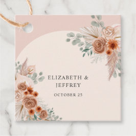 Rustic Elegant Boho Terracotta Pampas Bröllop Gåvor Etiketter