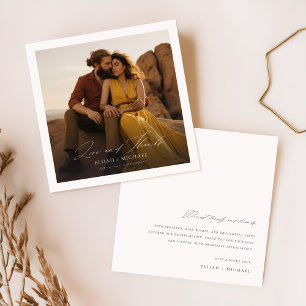 Rustic Elegant bröllop Photo - tackkort Tack Kort