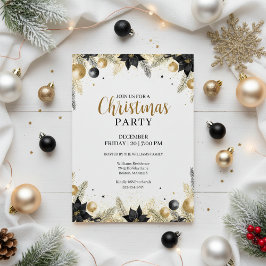 Rustic Elegant Christmas Wreath Invitation Inbjudningar