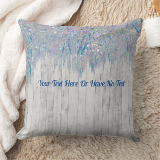 Rustic Elegant Farmhouse Iridescent Rainbow Tinsel Kudde