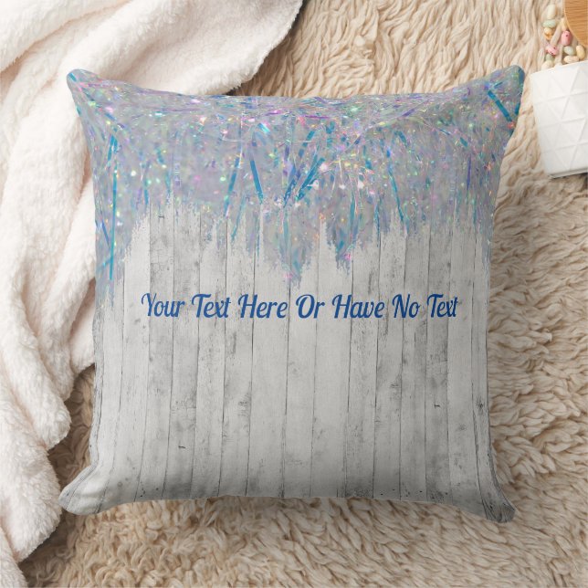 Rustic Elegant Farmhouse Iridescent Rainbow Tinsel Kudde (Filt)