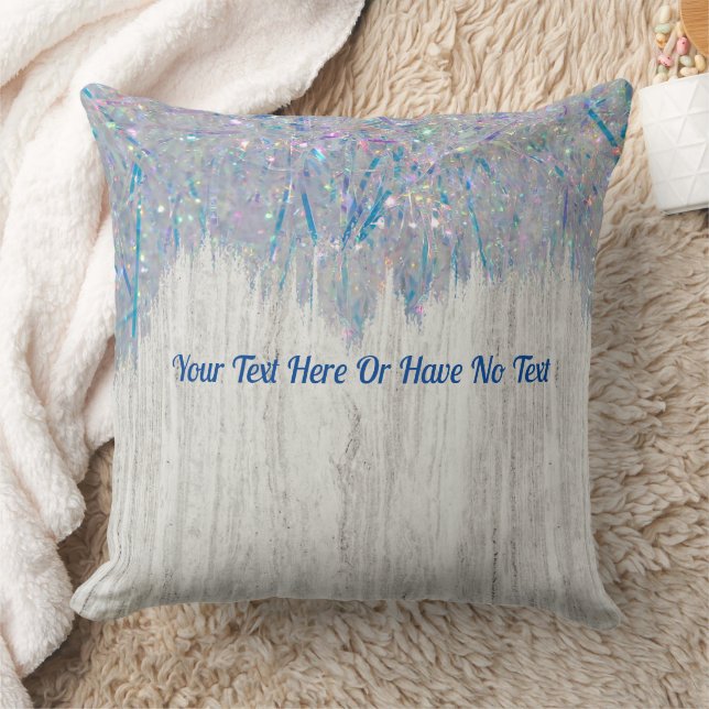 Rustic Elegant Farmhouse Iridescent Rainbow Tinsel Kudde (Filt)