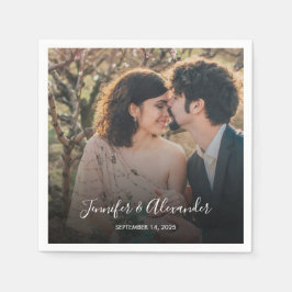 Rustic elegant fotoboho bröllop pappersservett