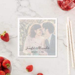 Rustic elegant fotoboho bröllop pappersservett