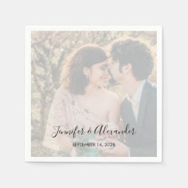 Rustic elegant fotoboho bröllop pappersservett