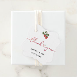 Rustic Elegant Girl's Berry First Birthday Gåvor Etiketter