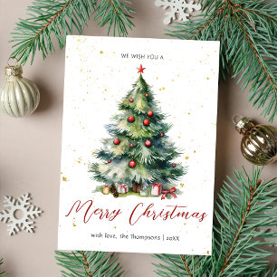 Rustic Elegant God jul Träd Helgdag Card Julkort