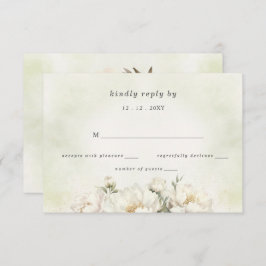 Rustic Elegant Greenery White Blommigt Bröllop OSA Kort